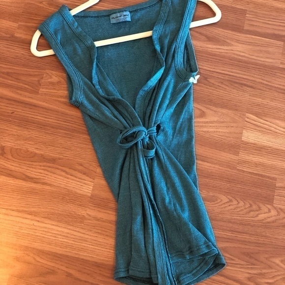 Michael Stars Wrap Green Tie Tunic - Picture 4 of 16